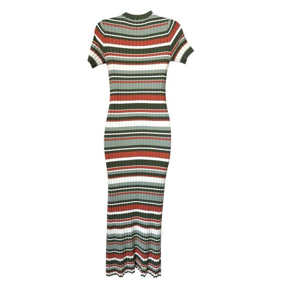 Sezane DOMITILLE Striped Knit Midi Dress Sz XS Bodycon - Picture 4 of 11